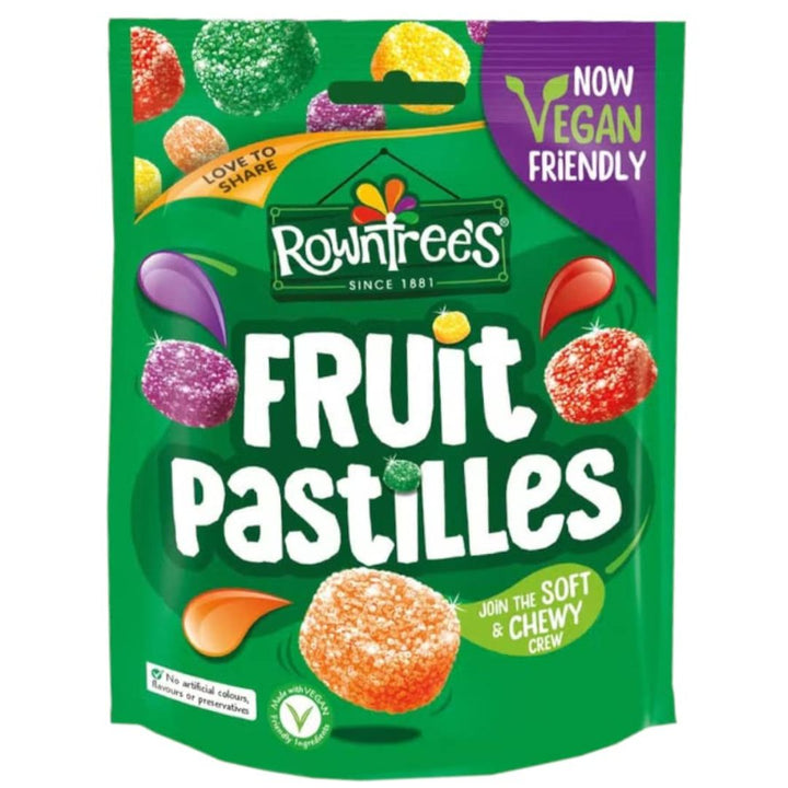 Rowntree's Fruit Pastilles- Vegan Friendly Sweets- Sharing Bag, 143g