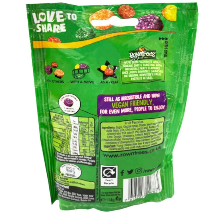 Rowntree's Fruit Pastilles- Vegan Friendly Sweets- Sharing Bag, 143g