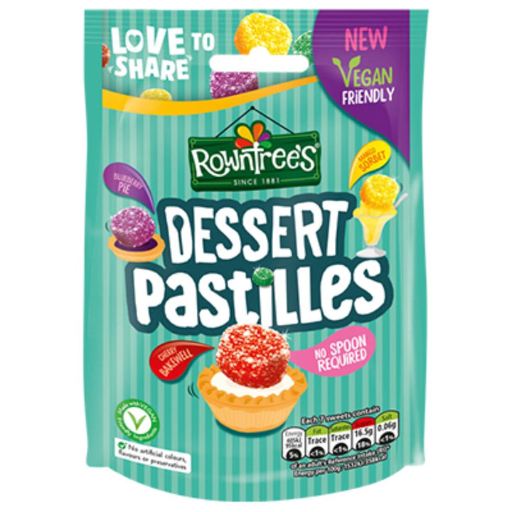 Rowntree's Dessert Pastilles  - Vegan Friendly Sweets- Sharing Bag, 139g