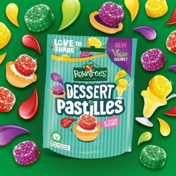 Rowntree's Dessert Pastilles  - Vegan Friendly Sweets- Sharing Bag, 139g