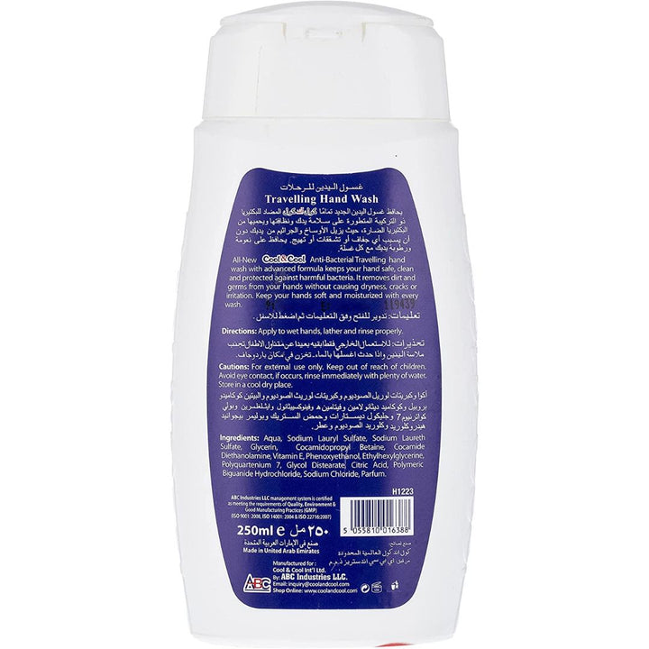 Cool & Cool Travelling Anti-Bacterial Hand Wash, 250ml