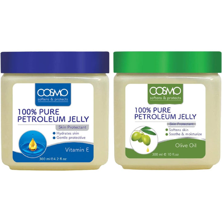 Cosmo Olive Oil & Vitamin E 100% Pure Petroleum Jelly,2 x300ml