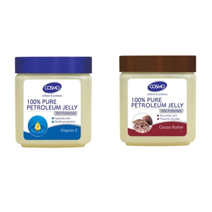 Cosmo Pack of 2 Petroleum Jelly 100% Pure Triple Purification Method with Vitamin E and Cocoa Butter, 2*300ml