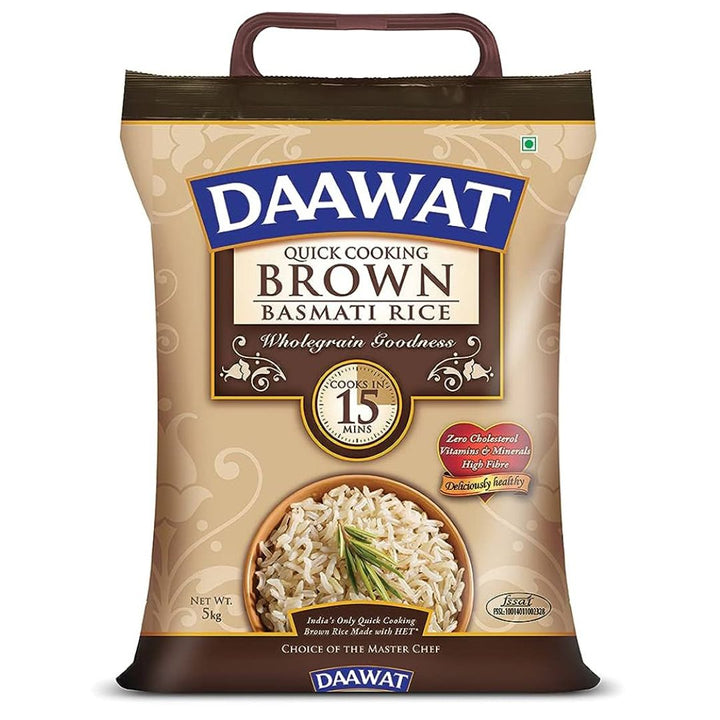 Daawat Quick Cooking Brown Basmati Rice, 5kg