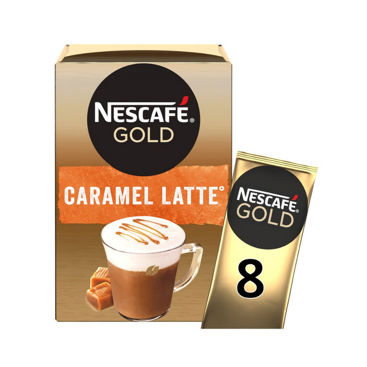 Nescafe Gold Caramel Latte Instant Coffee Sachets (8 x 17g), 136g