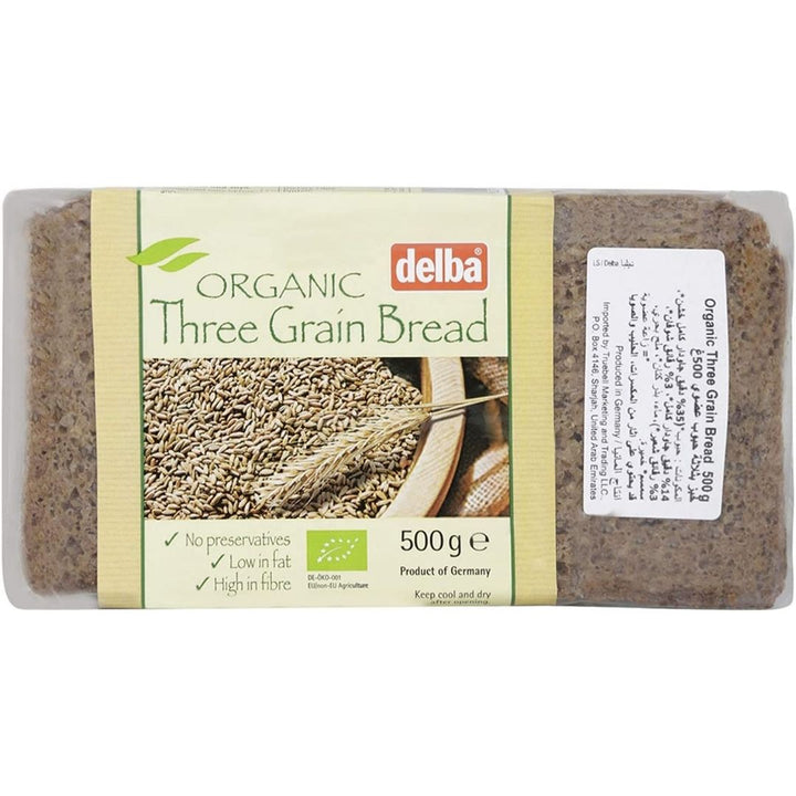 Delba Three Grain Bread, 500g