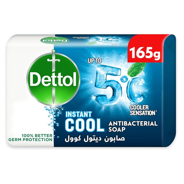 Dettol Instant Cool Anti-Bacterial Bathing Soap Bar,3x165g