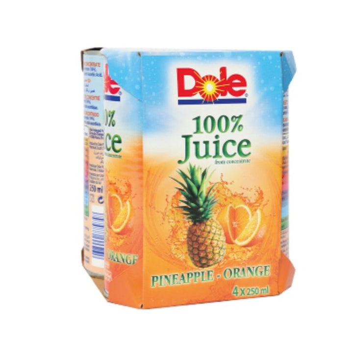 Dole Pineapple & Orange Juice, 4x250ml