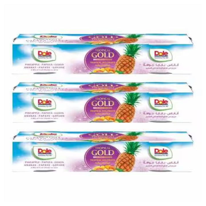 Dole Tropical Gold Mix Fruits In Juice, 3x227g