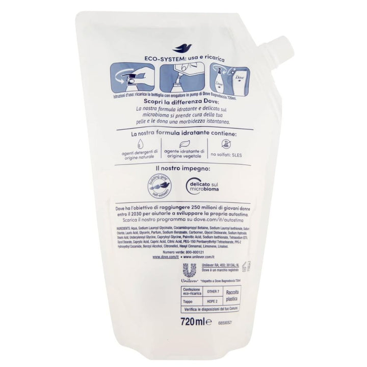 Dove Idratante Bagnodoccia Eco-Ricarica, 720ml