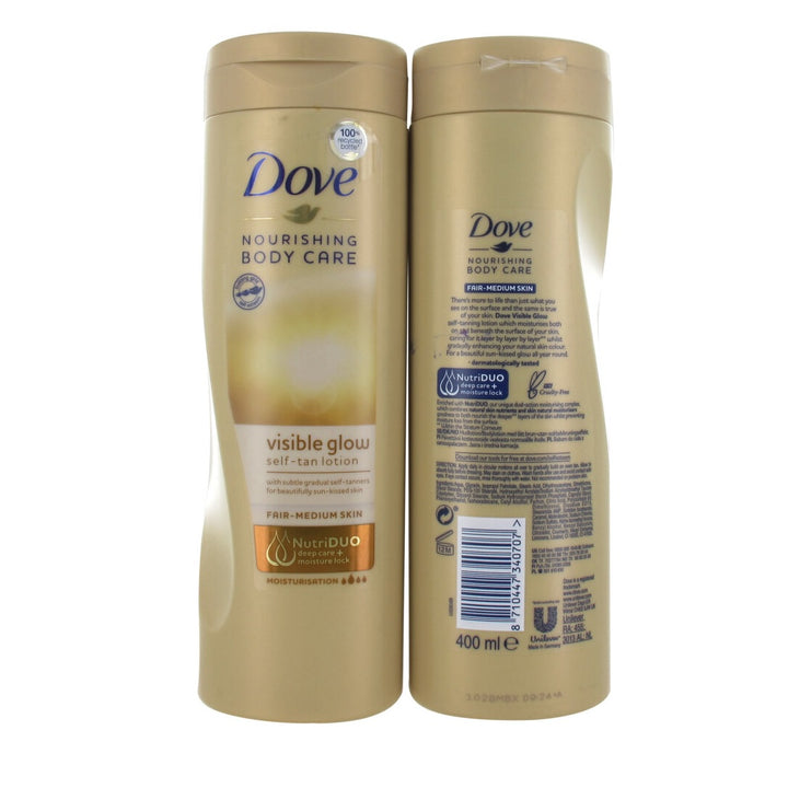 Dove Nourishing Body Care Visible Glow Medium to Dark Self Tan Lotion, 400ml