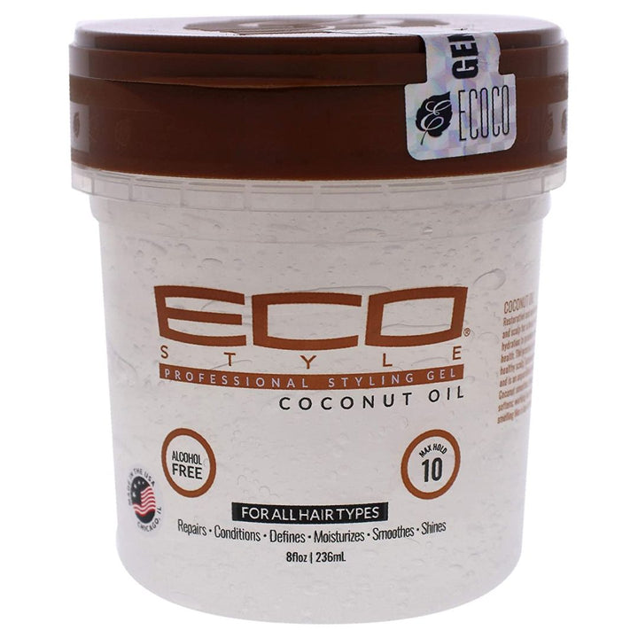 Ecoco Eco Style Gel - Coconut Oil  Adds Luster And Moisturizes Hair  Weightless Styling And Superior Hold, 236ml