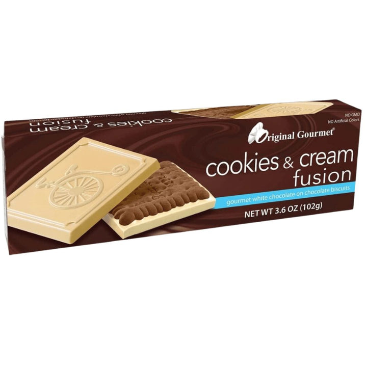 Original Gourmet Cookies & Cream Fusion White Chocolate Biscuit, 102g