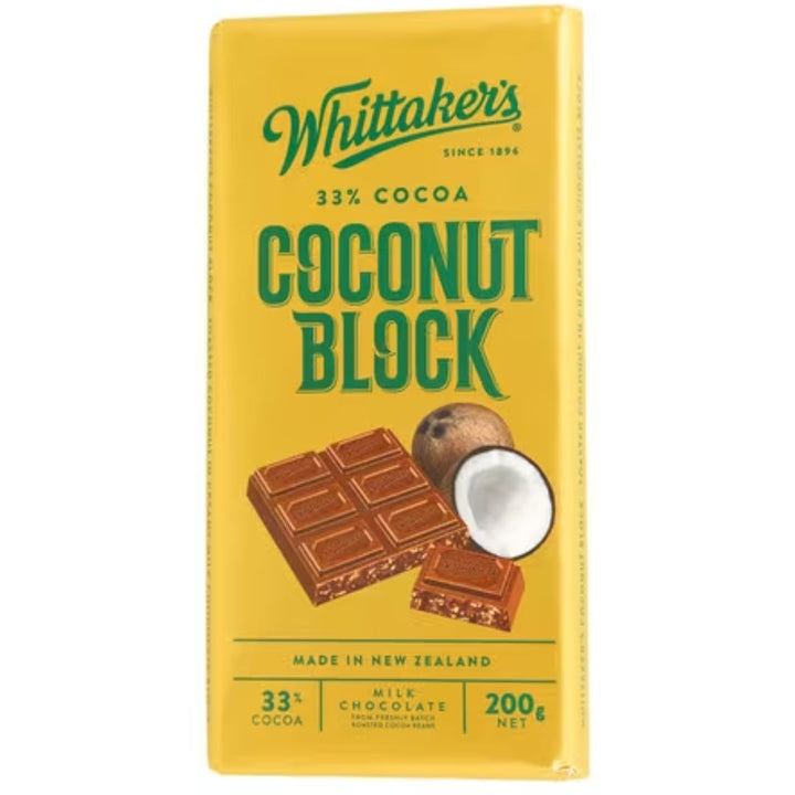 Whittaker's Coconut Block Milk Chocolate, 200g