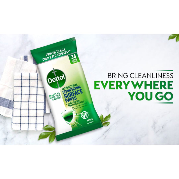 Dettol Surface Cleanser White, 36 Wipes