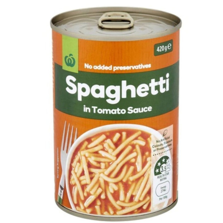 Woolworths Spaghetti In Tomato Sauce,  420g