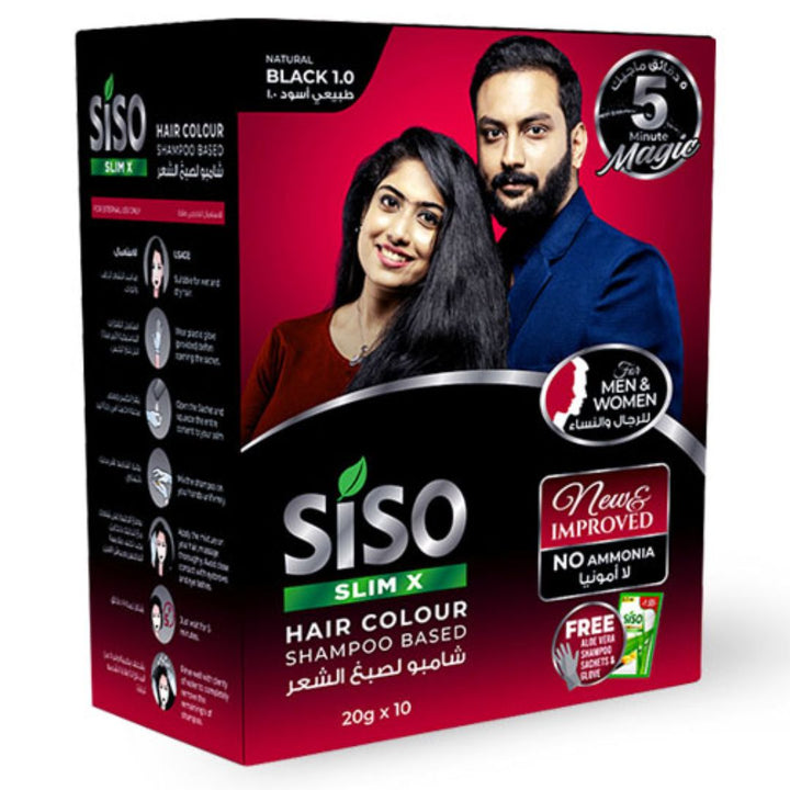 Siso Slim X Hair Colour Shampoo Based, 10 x 20ml