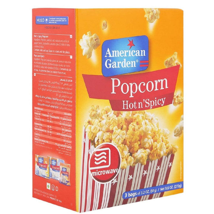 American Garden Hot & Spicy Microwave Popcorn, 273g