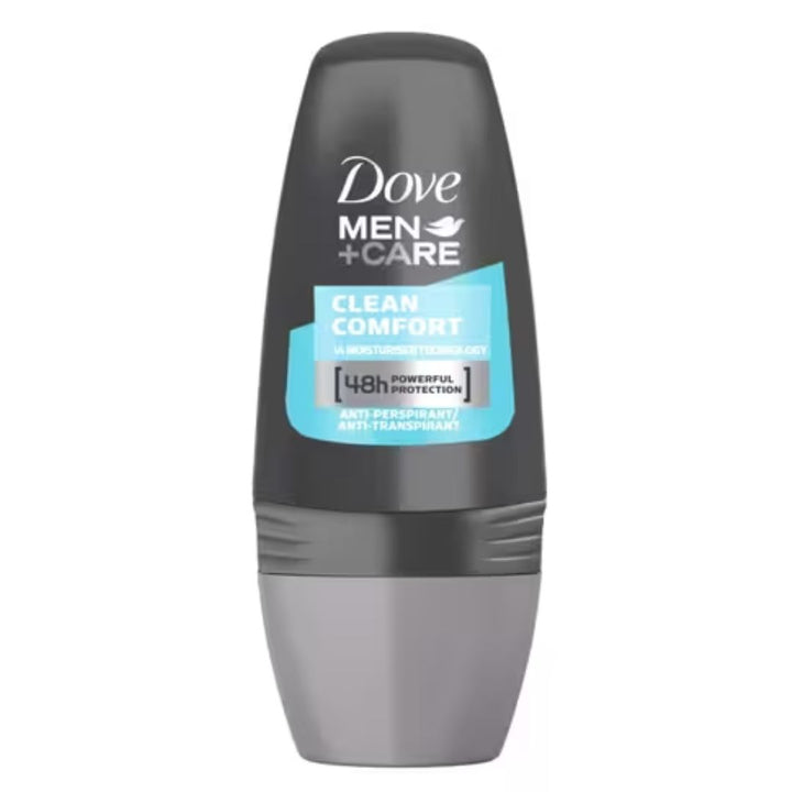 Dove Men + Care Clean Comfort Anti-Perspirant Deodorant Roll On Clear, 50ml