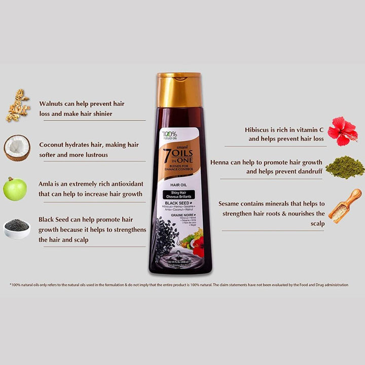 Emami 7 oils in 1 Black Seed Hair Oil (2x200ml), 400ml