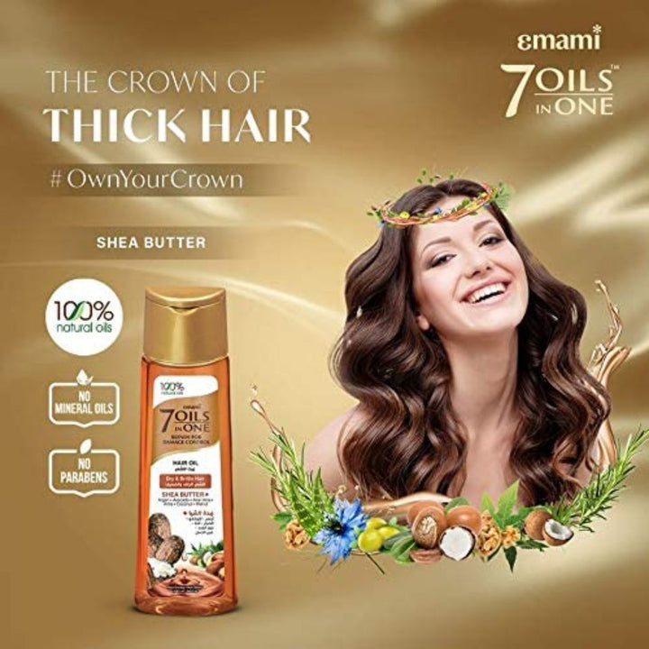 Emami 7 oils in 1 Shea Butter Hair Oil (2x200ml), 400ml