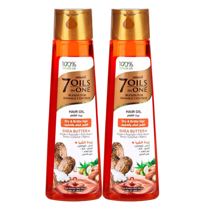 Emami 7 oils in 1 Shea Butter Hair Oil (2x200ml), 400ml