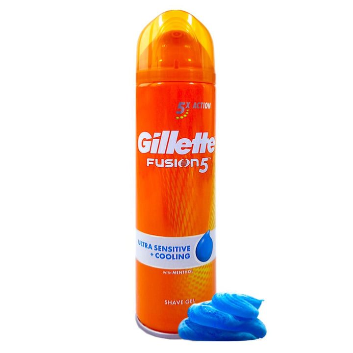 Gillette Fusion5 Ultra Sensitive and Cooling Men's Shaving Gel, 200 ml