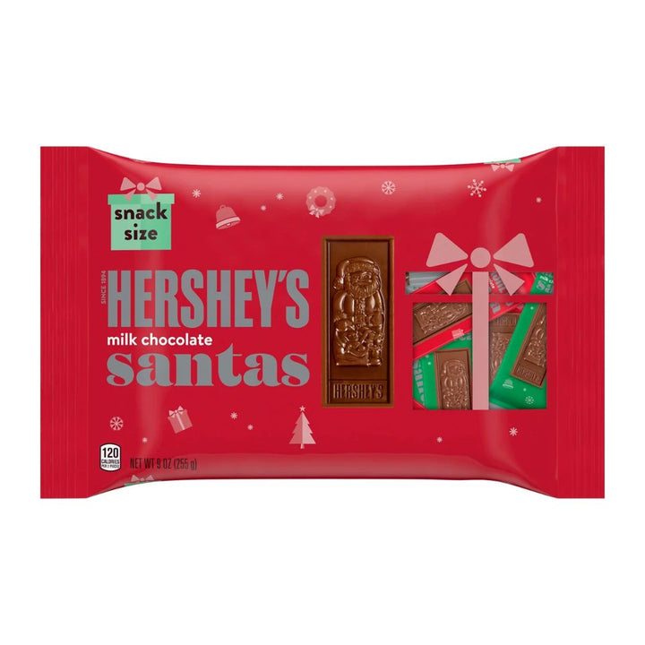 Hershey's Milk Chocolate Snack Size Santas Christmas Candy, 255g