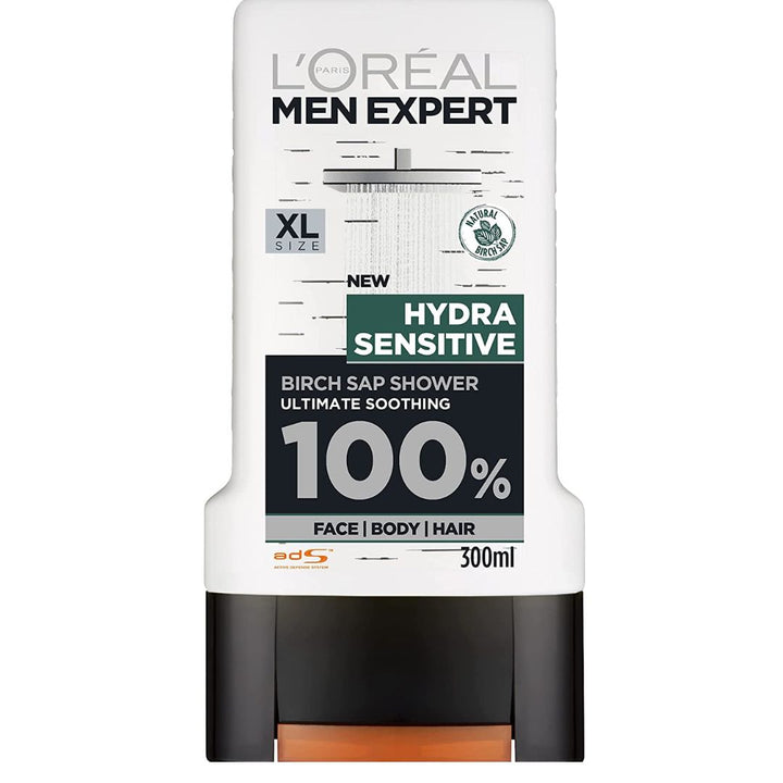 L'Oreal Paris Men's Expert Hydra Sensitive Birch Sap Shower Gel, 300ml