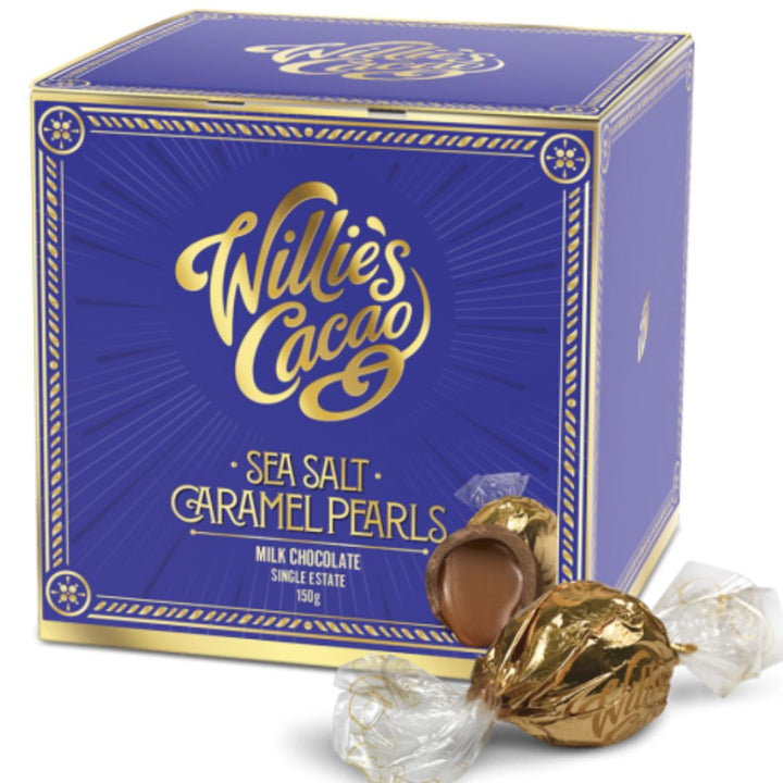 Willie's Cacao Sea Salt Caramel Milk Chocolate Pearls, 150g