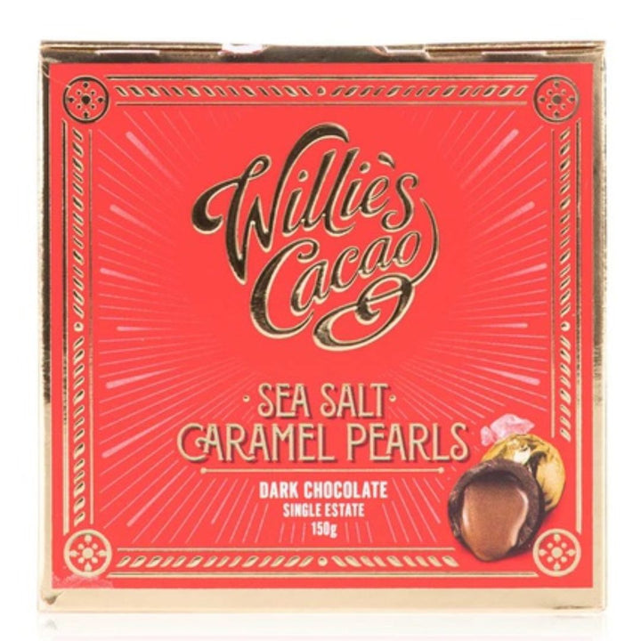 Willie's Cacao Sea Salt Caramel Dark Chocolate Pearls, 150g