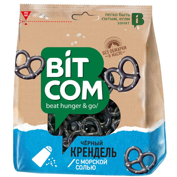 Bitcom - Black Pretzel with Sea Salt, 130g