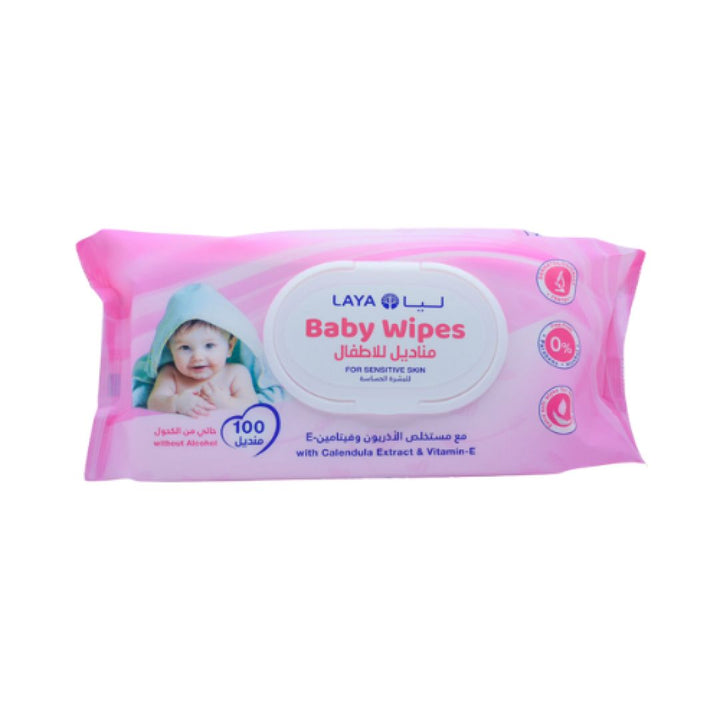 Laya Baby Wipes For Sensitive Skin, 100Wipes