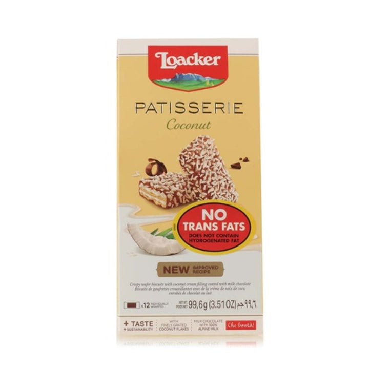 Loacker Gran Pasticceria Coconut Chocolate Bar, 99.6g