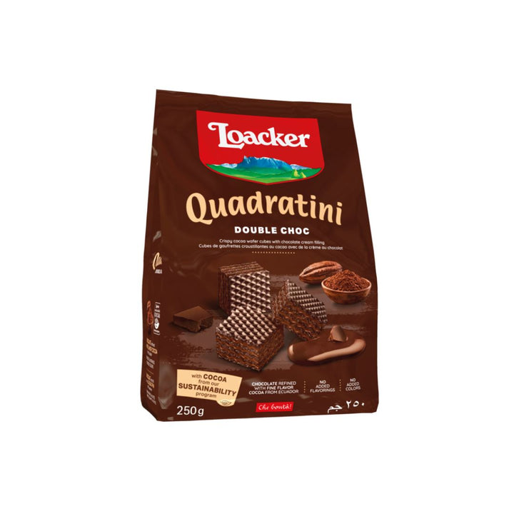 Loacker Quadratini Double Choc Wafers, 250g