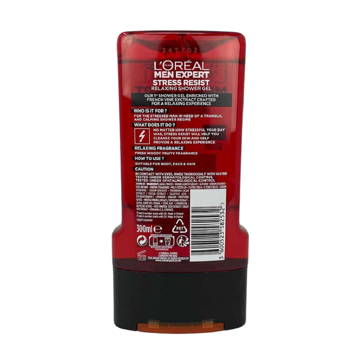 Loreal Men Shower Gel Stress Resist, 300ml