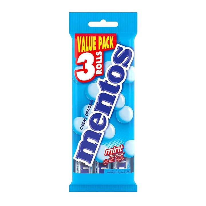 Mentos Chewy Dragees Fruit Mint Flavour, 3x37g