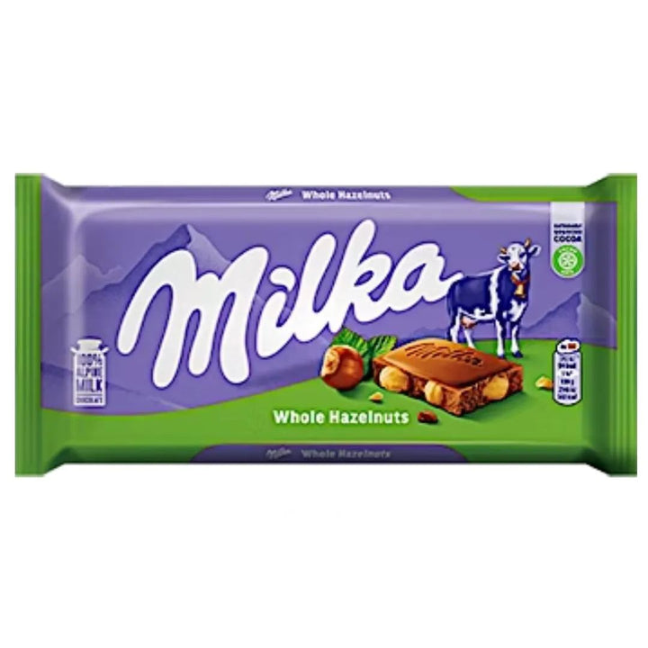 Milka Whole Hazelnuts Chocolate, 90g