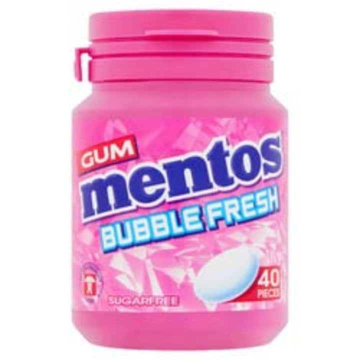 Mentos Sugar Free Bubble Fresh Chewing Gum Bottle,40 Pieces