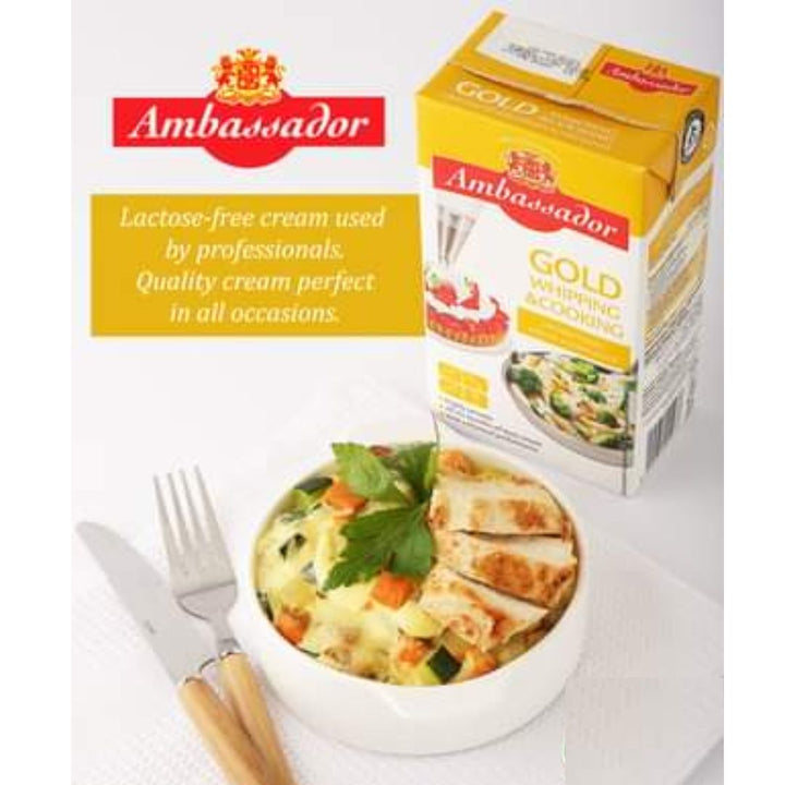 Ambassador Gold Whipping & Cooking Unsweetened Cream, 1L