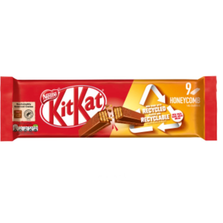 KitKat 2 Finger Honeycomb Milk Chocolate 9 Bar Multipack, 186.3g