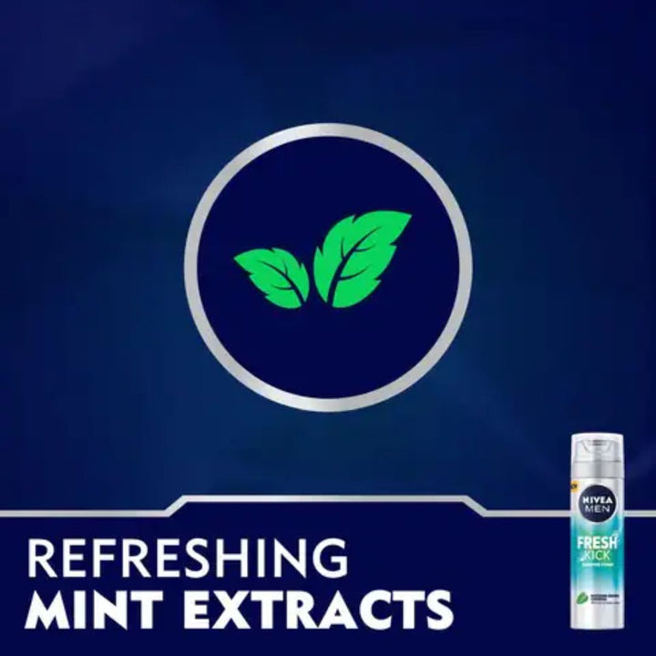 NIVEA MEN Fresh And Cool Shaving Foam With Mint Extracts, 200ml