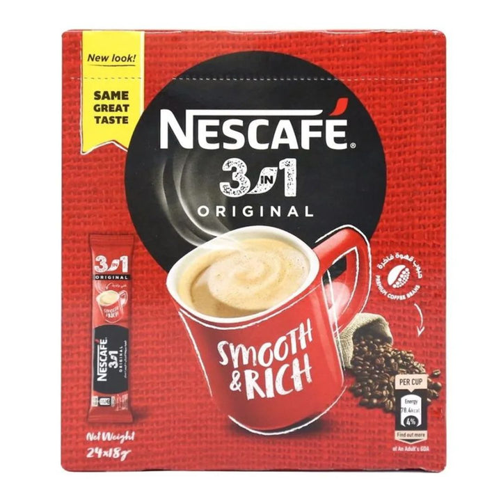 Nescafe 3 In 1 Original Instant Coffee, 24x18g