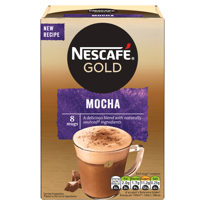 Nescafe Gold Mocha Instant Coffee Sachets (8 x 22g), 176g