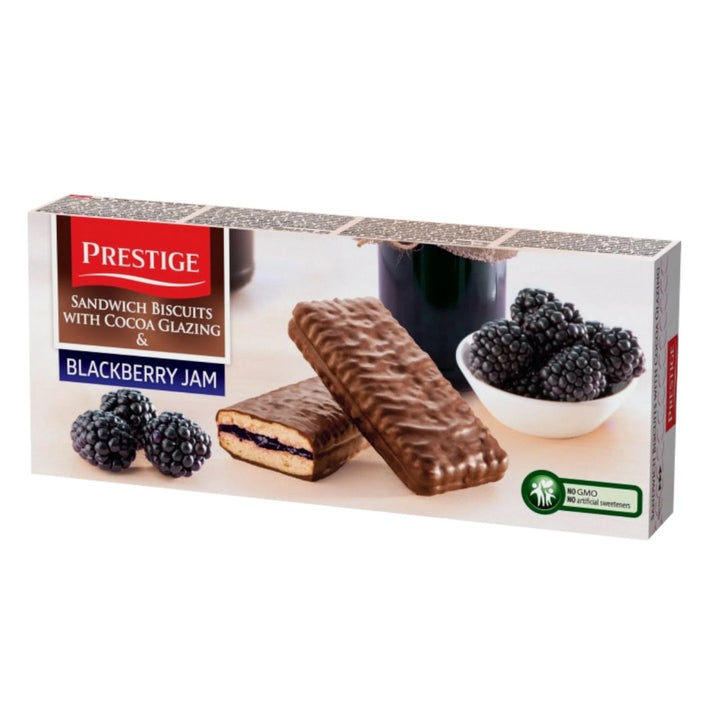 Prestige Sandwich Biscuits With Cocoa Glazing & Blackberry Jam, 178g