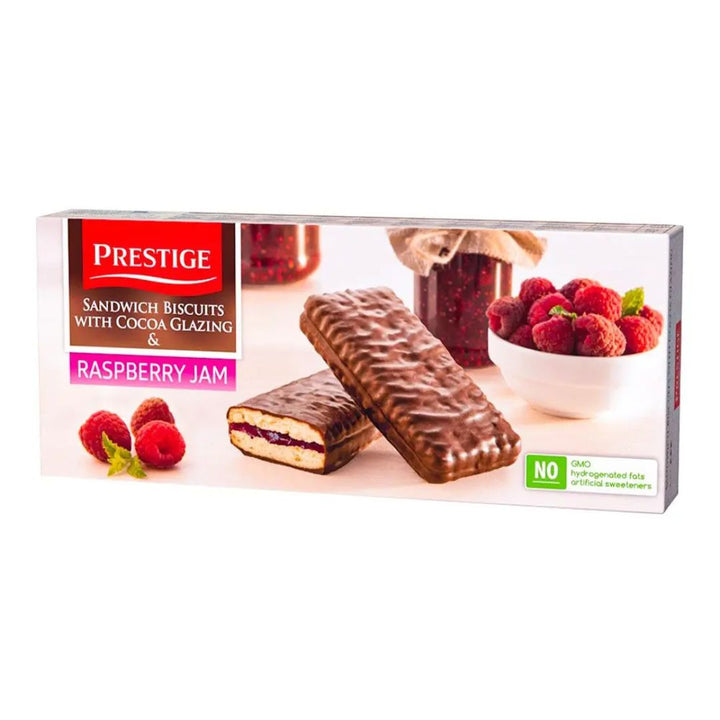 Prestige Sandwich Biscuits With Cocoa Glazing &  Raspberry Jam, 178g