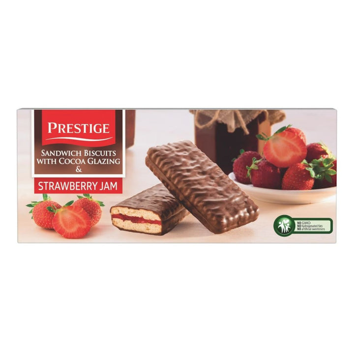 Prestige Sandwich Biscuits With Cocoa Glazing & Strawberrry Jam, 178g