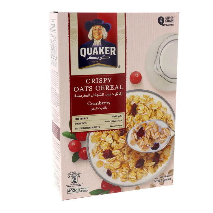 Quaker Crispy Oats Cereal Cranberry, 400g