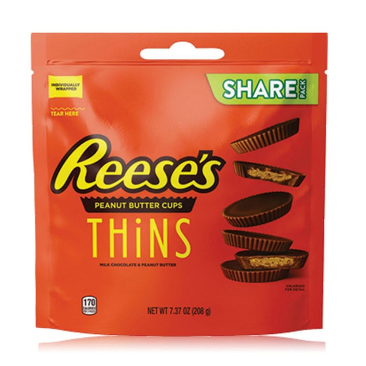 Reeses Peanut Butter Cups Thins Pouch, 208g