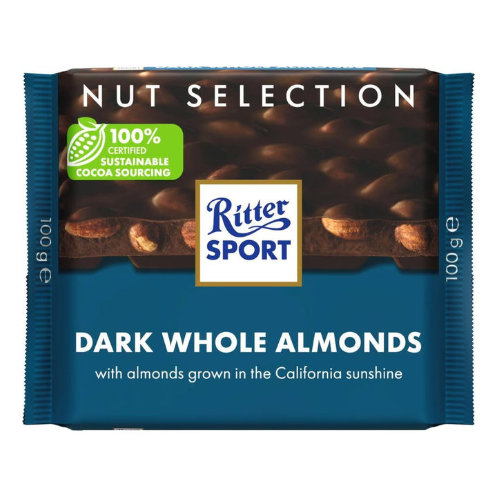 Ritter Sport Dark Whole Almonds Chocolate, 100g